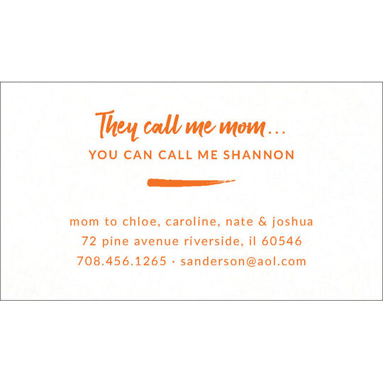 They Call Me Mom Letterpress Contact Cards